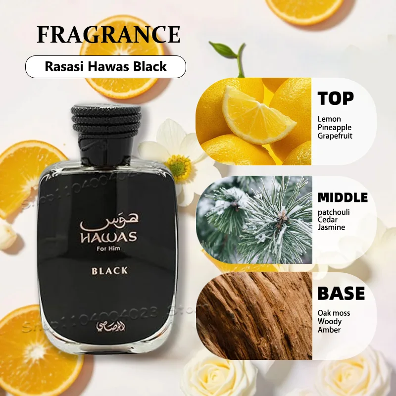 100 ml RASASI Hawas Fire EDP-Spray, langlebiges arabisches Parfüm für Männer mit einer feurigen Essenz, Parfüm der Nahen Ostenmarke