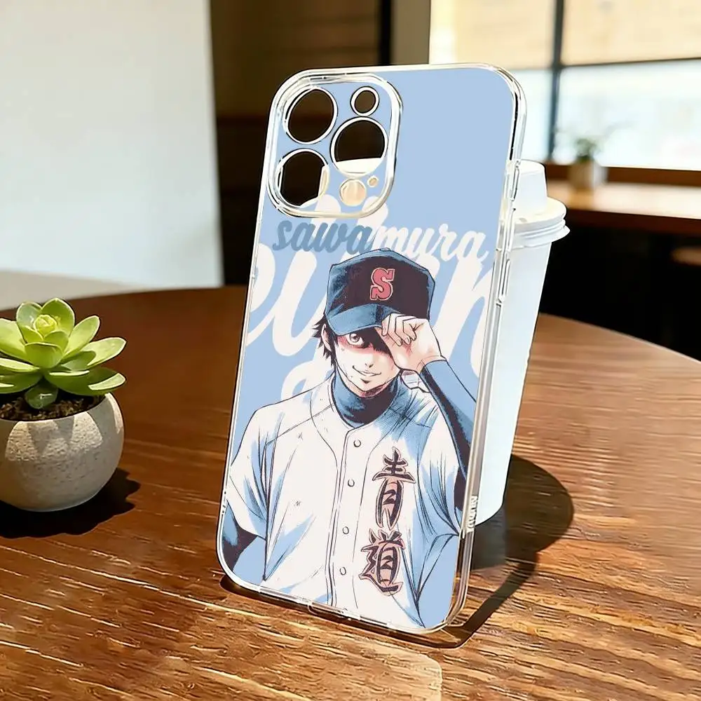 

Ace of Diamond Phone Case For iPhone 17 16 15 14 13 12 11 Mini Pro Max Plus Transparent Cover