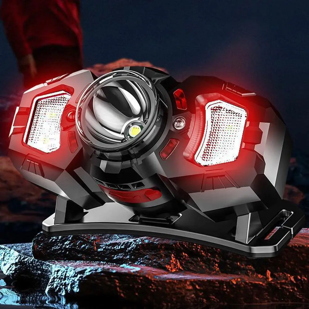 

Dual Light Source Induction Headlights Outdoor Headwear Lightweight Miner's Compact Small Lamp Working M3G4