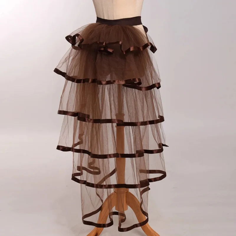 Saia tutu steampunk para mulheres, gótico, punk, sexy, lolita, coquetel, babado, amarração, busto, saias oi1776