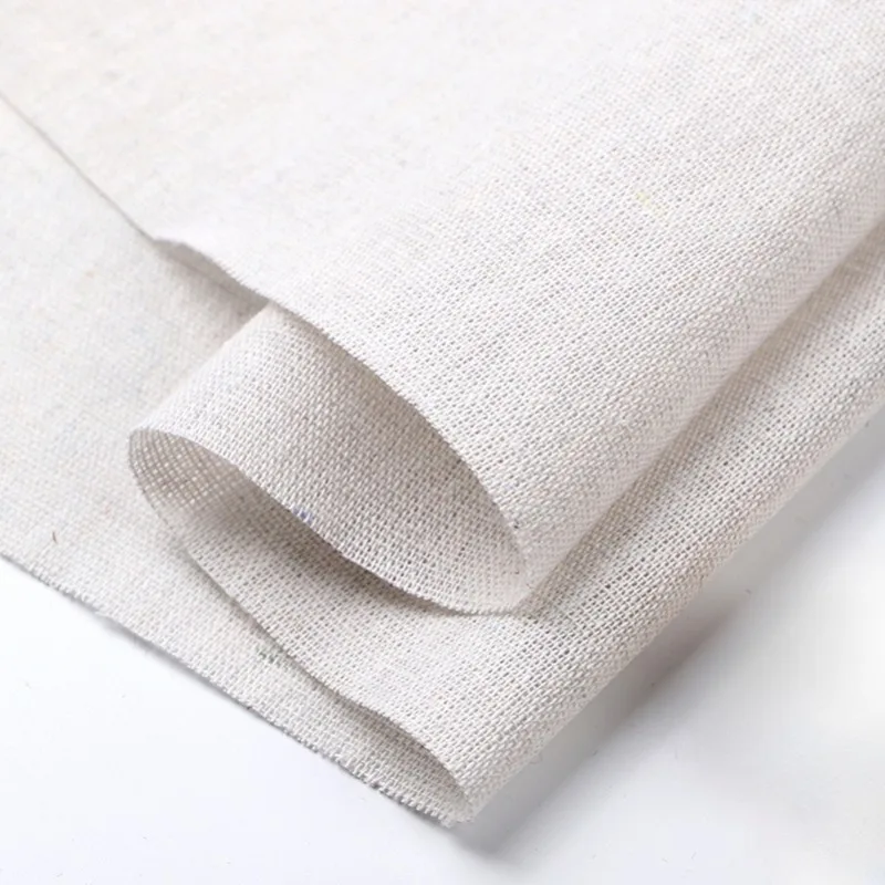 0.5m/1m/2m Solid Color Raw Cloth Cotton Linen Fabric Patchwork DIY Handmade Storage Bag Cushion Cover Tablecloth Sewing Fabric