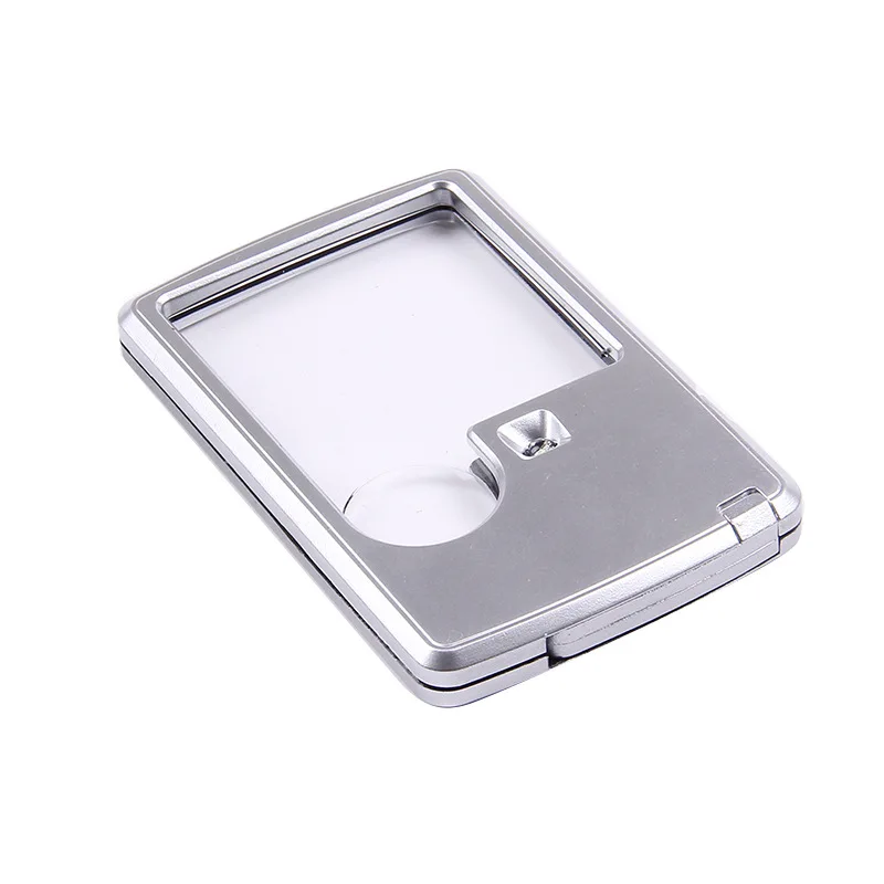 Custom.4B-3 Square Portable Acrylic Lens Reading Magnifier LED with Light Business Card Style 3x Magnifying Glass