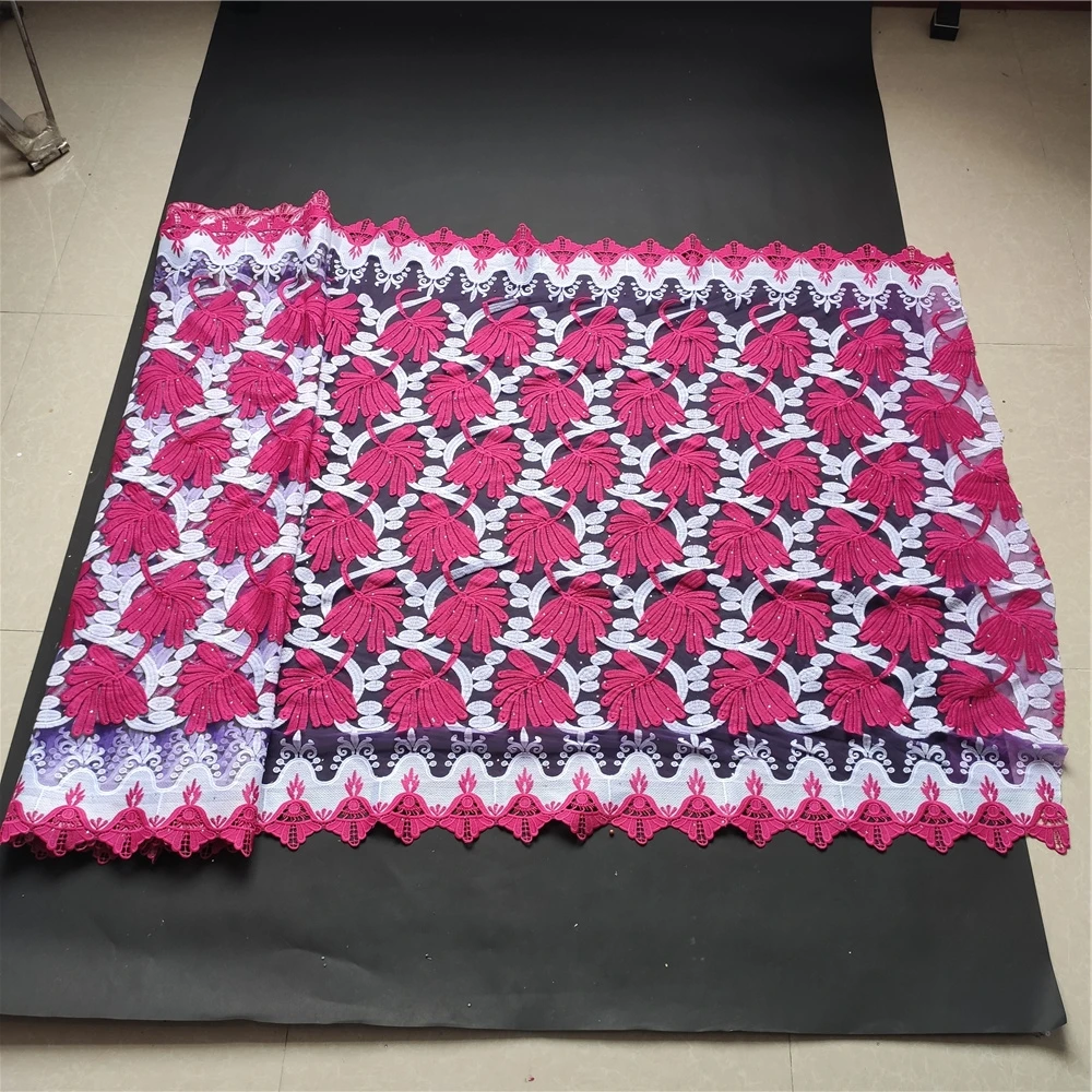 

Nigerian High-Quality Tulle Lace Fabric for Sewing Wedding Dress Chiffon Party Guipure Embroidery Cotton 5Yard 2026 XL177