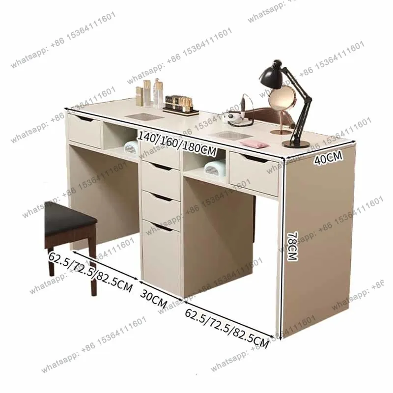 YJ Professional Retro Nail Desk Multifunction Storage European Elegant Nail Table Classic Trendy Table Manucure Salon Furniture