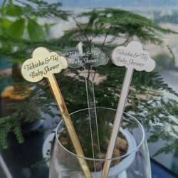50pcs Personalised Cloud Drink Stirrers Wedding Decorations Bachelorette Party Cocktail Stirrer Baby Shower Swizzle Decorations