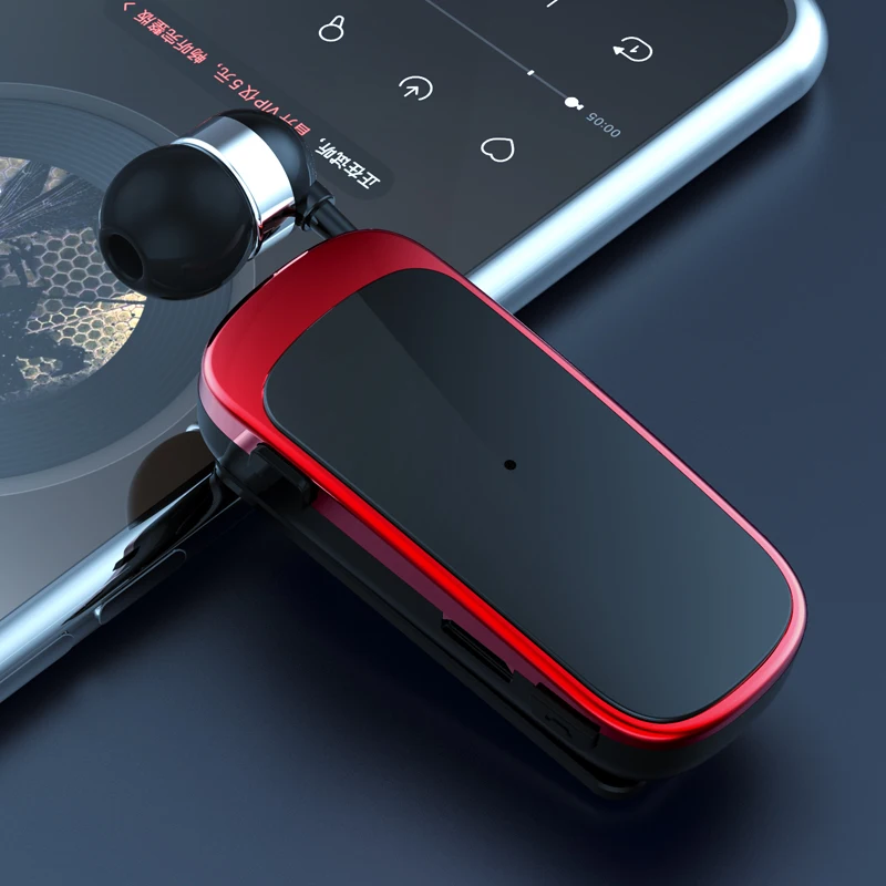 K52 Mini Portable Wireless Bluetooth Earphone In-Ear Headset Vibrating Alert Wear Clip Hands Free Earphones Ears CRTONE K53 K89