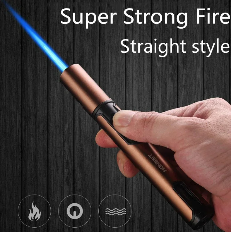 شواء اثنين نمط المعادن الشعلة ولاعات الغاز يندبروف ولاعة السيجار البيوتان ولاعات بندقية رذاذ المحمولة جت أخف المطبخ في الهواء الطلق