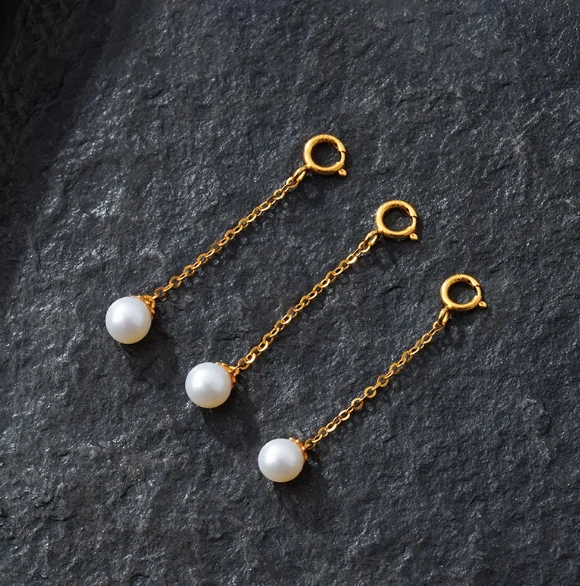 

18k gold extension chains carat gold chains with pearls au750 jewelry parts