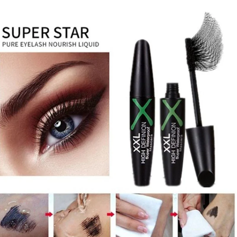 4D Silk Fiber Mascara Waterproof Long Lasting Mascara Black Eyelashes Extension Mascara Cosmetics