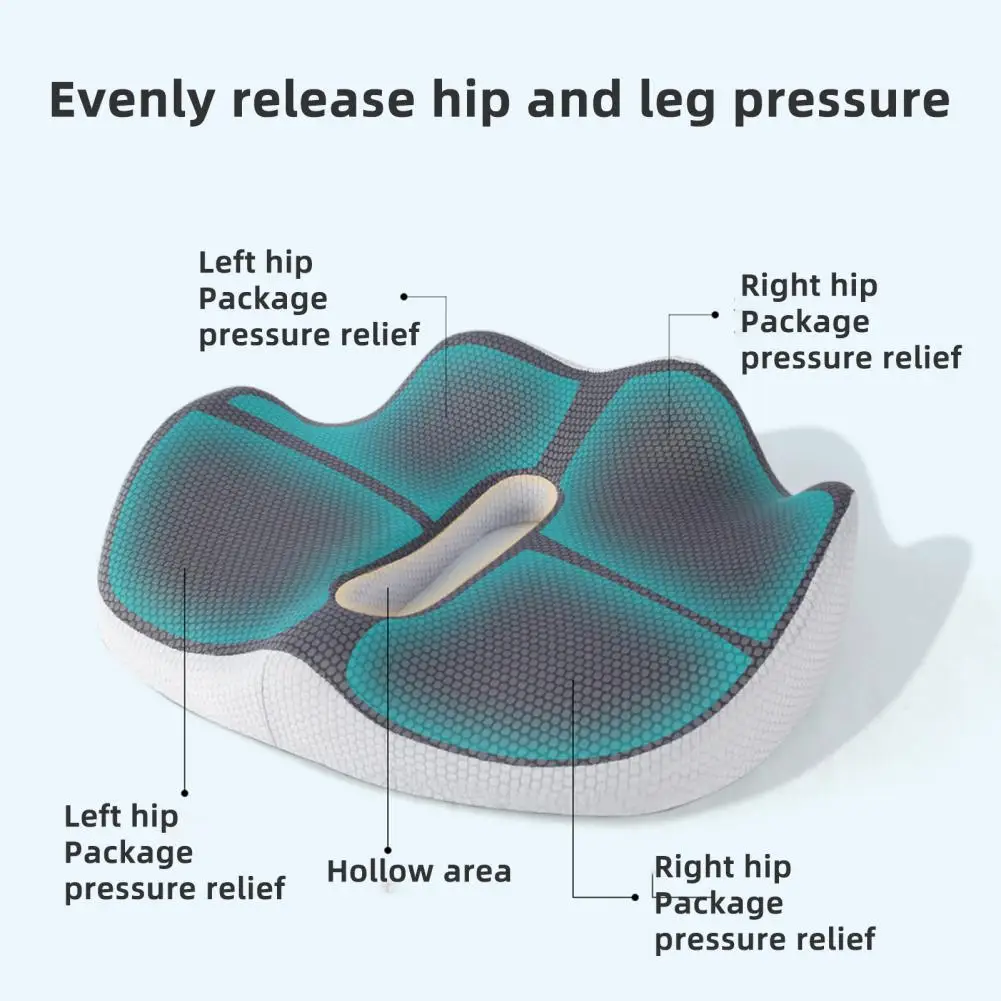 Hemorrhoid Pillow for Coccyx Pain Coccyx Support Pillow Ergonomic Memory Foam Seat Cushion for Office Workers Car Drivers