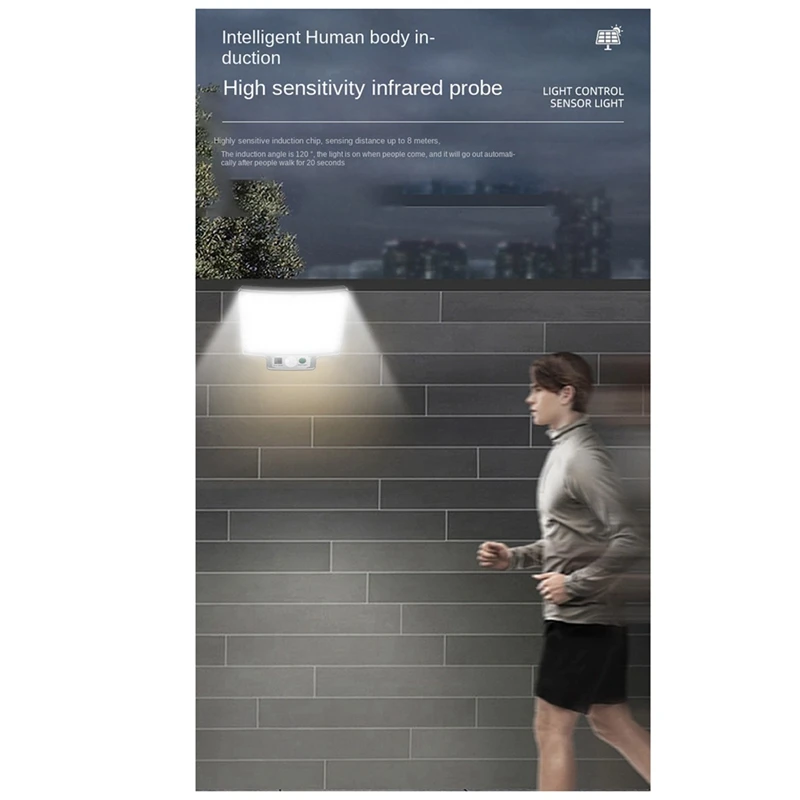 1 ensemble LED lumière solaire décoration extérieure de jardin lumière solaire alimenté projecteur étanche 104COB