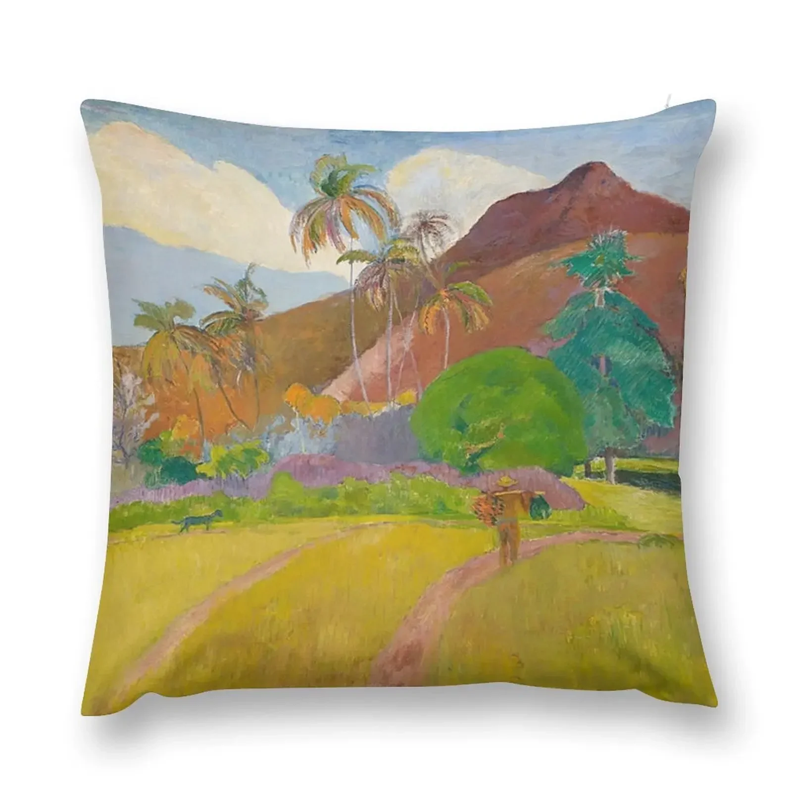 

Paul Gauguin -Tahitian Landscape Throw Pillow Custom Cushion Photo luxury home accessories pillow