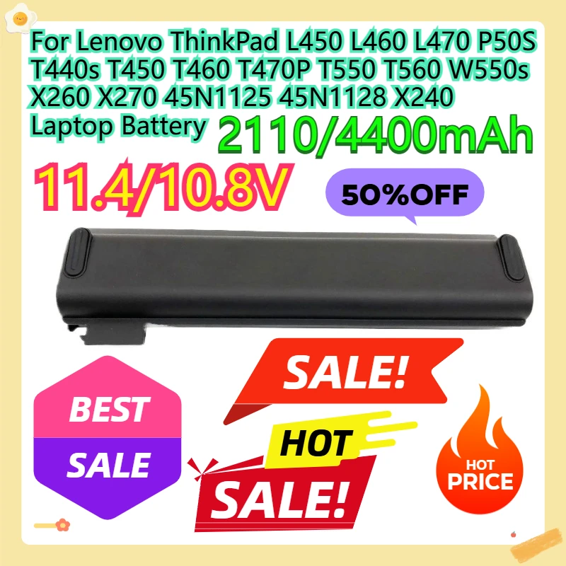 

For Lenovo ThinkPad L450 L460 L470 P50S T440s T450 T460 T470P T550 T560 W550s 45N1125 45N1128 X240 Laptop Battery