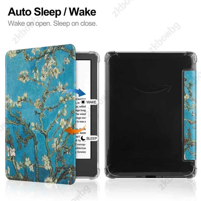 Silicone Clear Back Smart Case For All New Kindle Basic Paperwhite 2024 2022 2021 12th 11th Generation 6'' 6.8'' 7'' Ebook Cover