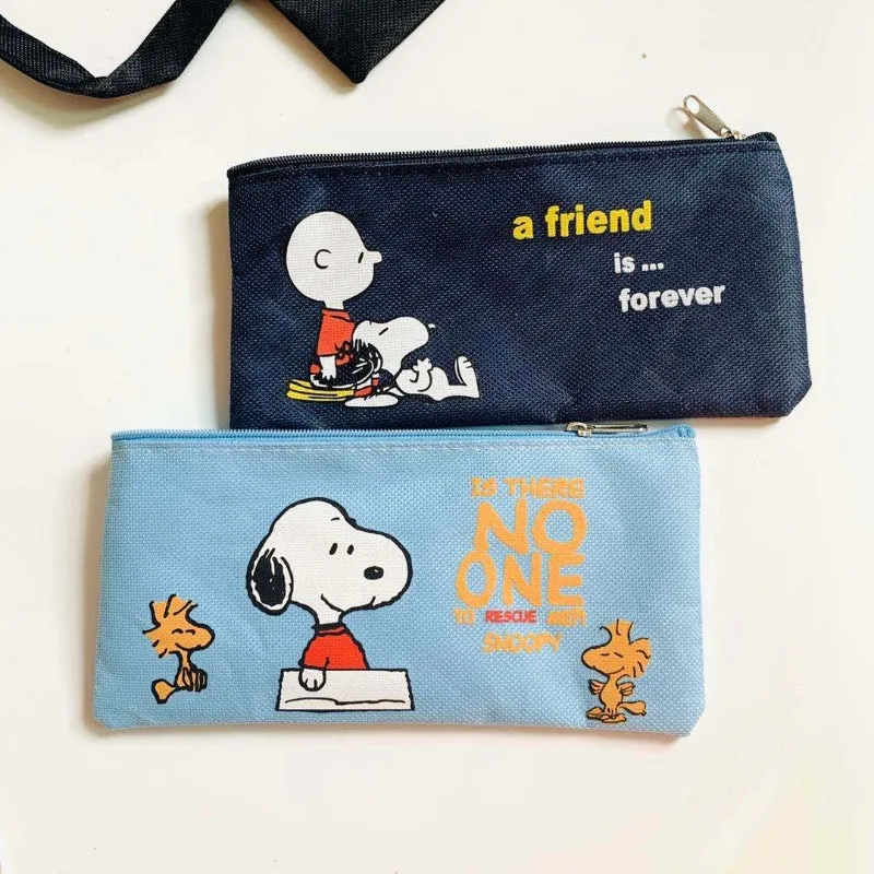 Snoopy Pencil Case Cartoon Student Organizer Pen Holder Pouch Stationery Bag Cosmetic Makeup Bag with Zipper Lipstick Organizer