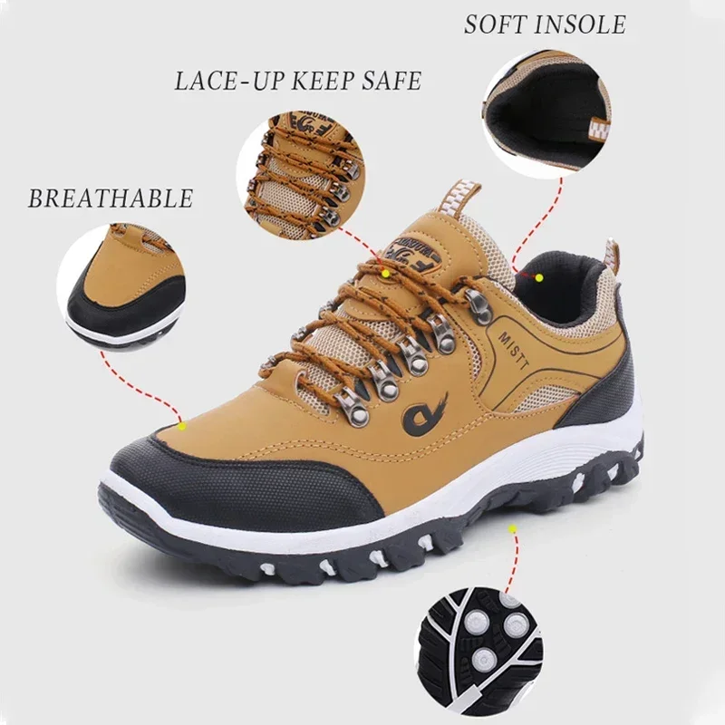 Sneakers autunnali moda uomo scarpe da trekking comode scarpe da ginnastica antiscivolo impermeabili in pelle da uomo Zapatillas Deporte Hombre