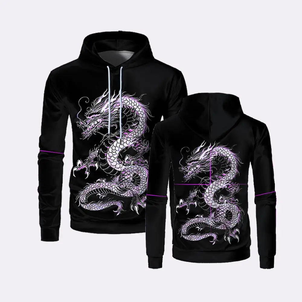 

Autumn and winter new Chinese dragon totem 3D printed hoodie street casual all-match tops men and women fashion sweatshirt