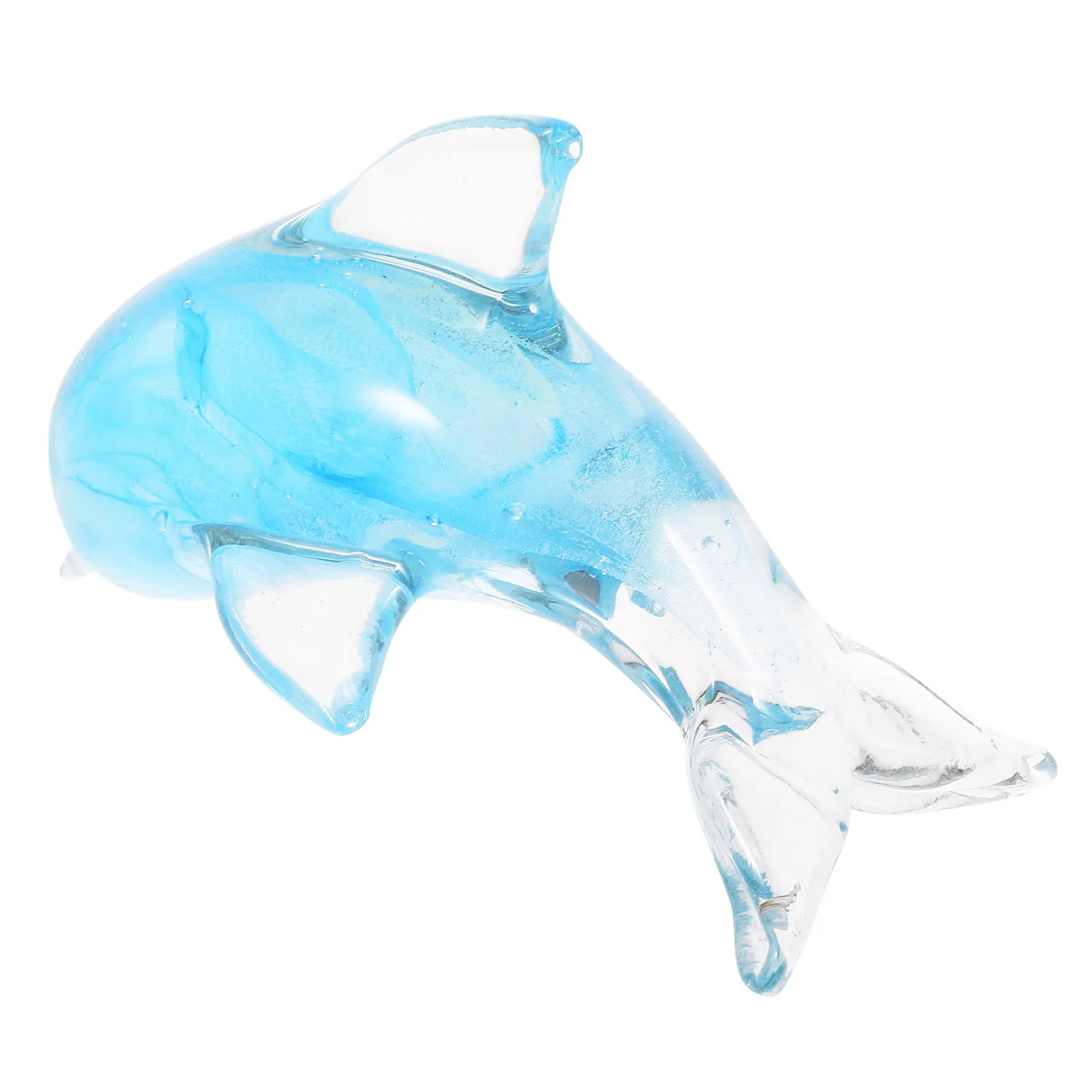 

Small Glass Dolphin Decoration Desktop Sculpture Glass Craft Unique Tabletop Dolphin Statues Home Desktop Decor