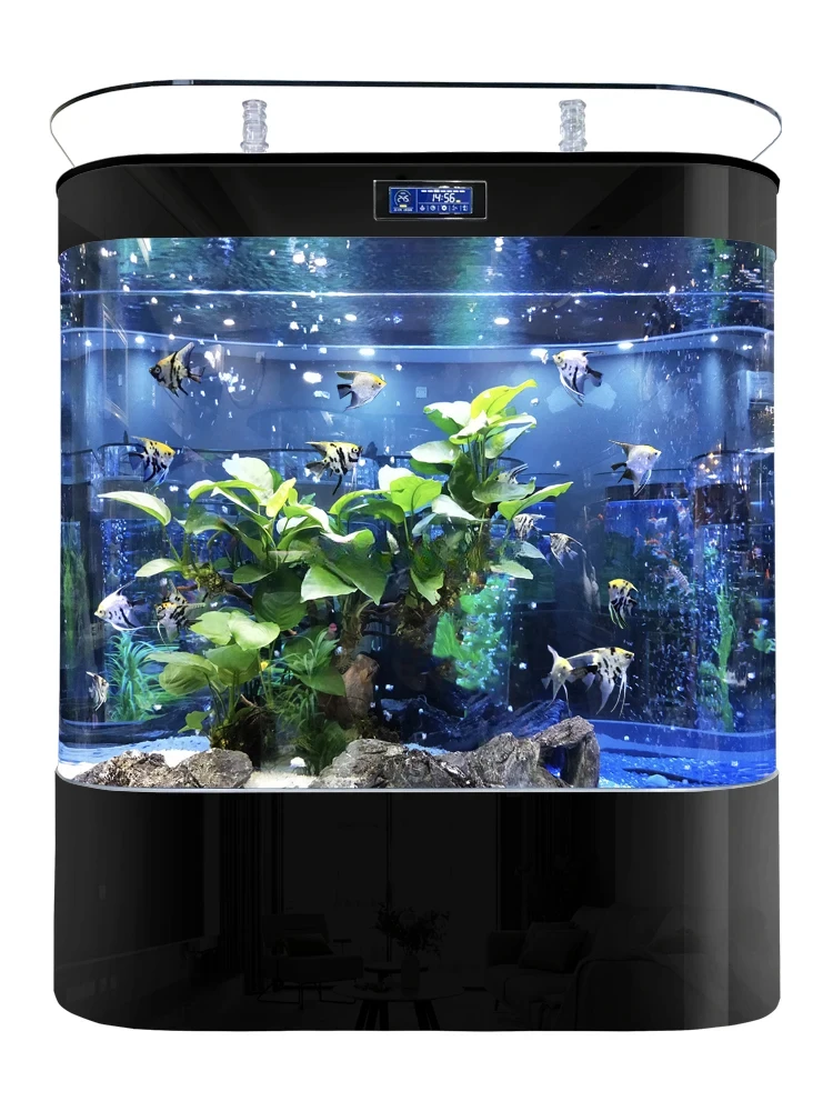 Small and Medium-Sized Fish Tank Double Circle Wall-Mounted Large Back Filter Ecological Landscape Golden Dragon Fish Tank