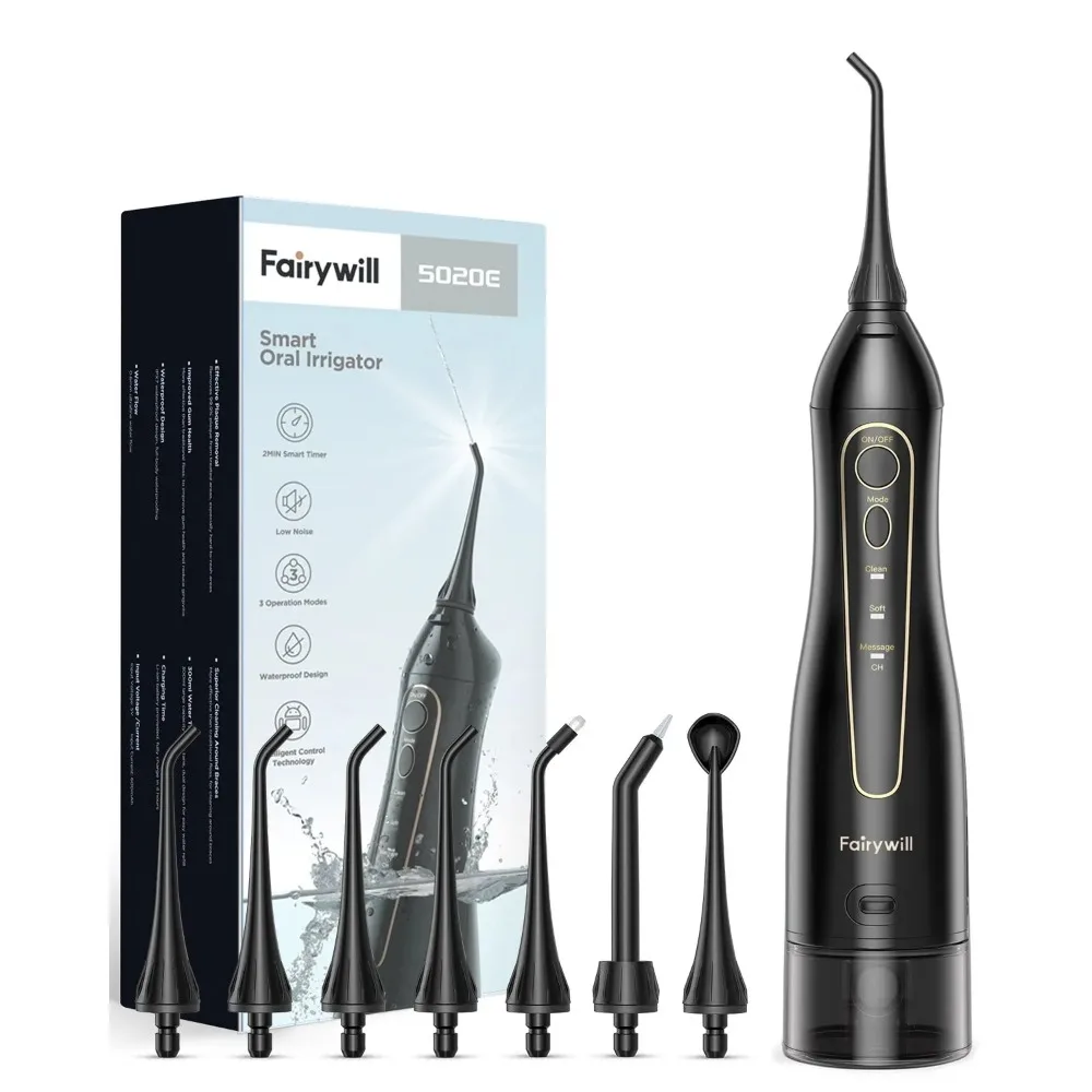 NEW Water Flossers Oral Irrigator Rechargeable Portable Dental 3 Modes Water Tank for Teeth 300ML Oral Waterproof Teeth Cleaner