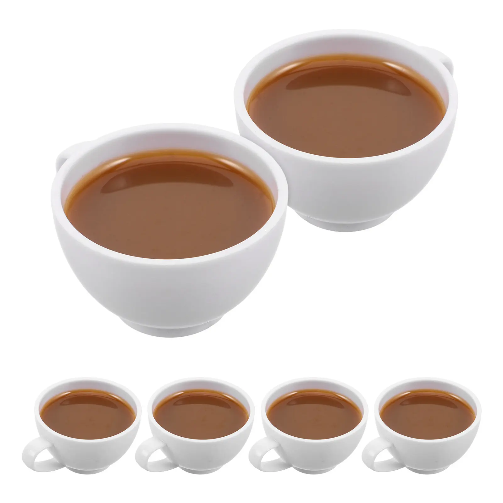 6Pcs Miniature Coffee Cups Lifelike Plastic Espresso Mugs for Dollhouse Kitchen Tableware Mini Coffee Shop Accessories DIY view 4