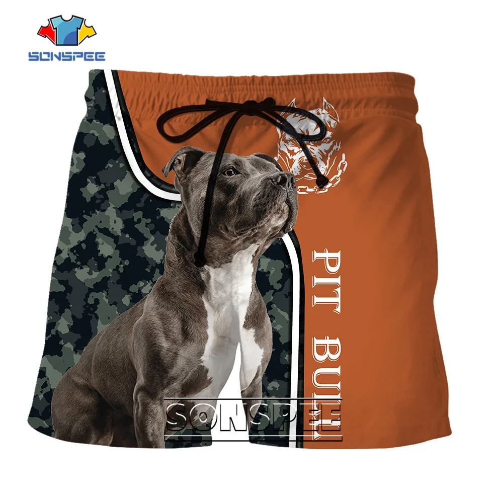 

SONSPEE Funny Dog Pit Bull Graphic 3D Print Shorts Summer Men's Women's Hip Hop Oversize Short Pants For Animal Lovers Clothing