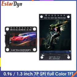 0.96 / 1.3 inch IPS 7P SPI HD 65K Full Color LCD Module ST7735 Drive IC 80*160 (Not OLED) For Arduino