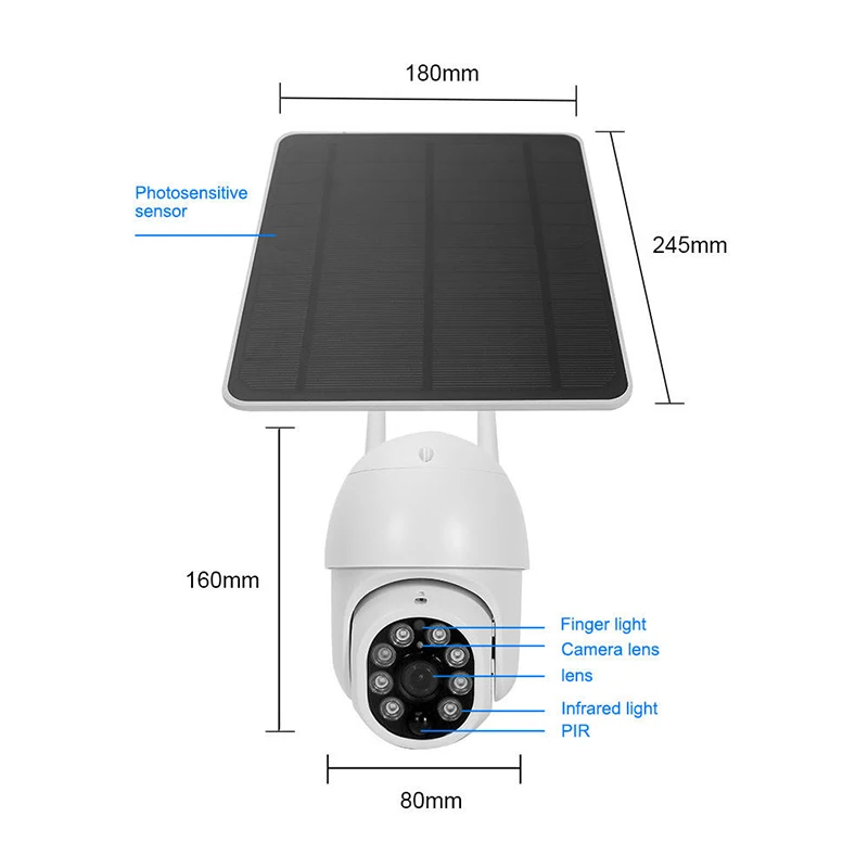 Tuya WiFi 3MP Solar Camera 10000mAh Battery Wireless PTZ Outdoor PIR Monitoring AI Human Tracking Night Vision CCTV Smart Life