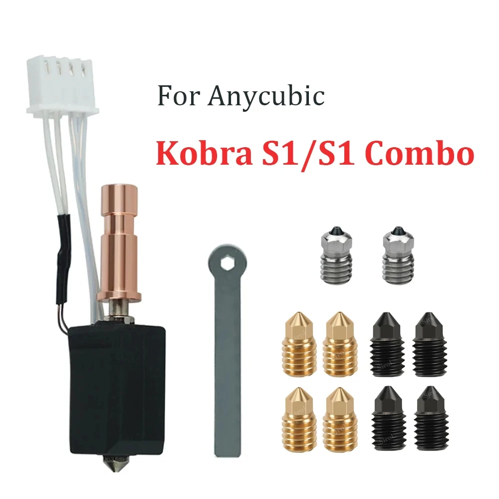Für Anycubic Kobra S1 Hotend Keramik Neues Upgrade Hotend für Kobra S1 Combo Head S1C 3D-Drucker 24V 48W 200K Schnellheizung 300 ℃