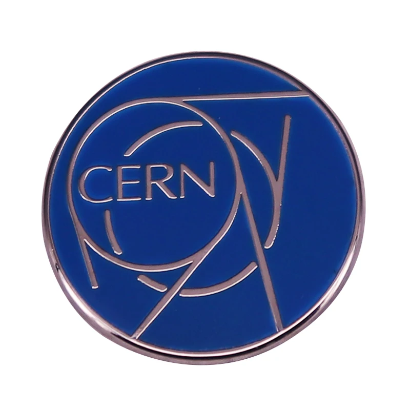 Nuclear Research Organization CERN Logo Enamel Pin Hadron Collider Particle Physics Laboratory Badge Science Jewelry