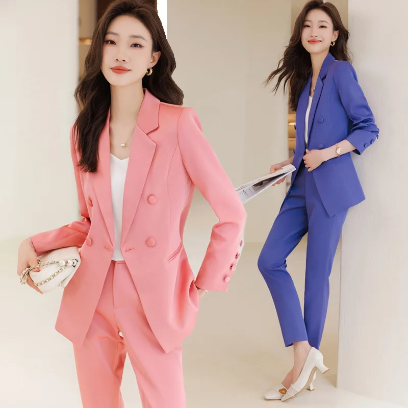 

Pink Small Suit Jacket Goddess Temperament 2023 New Autumn and Winter Korean Style Graceful Online Influencer Professional Tailo