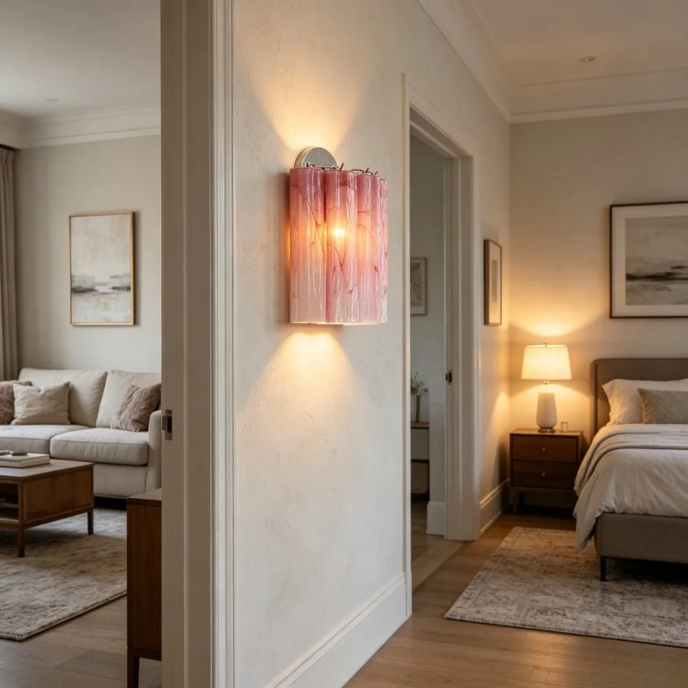 Glass Wall Lights Sconce for Beside Bedroom Table Corrdiors French Glass Wall Lamp Vila TV Background for Staircase