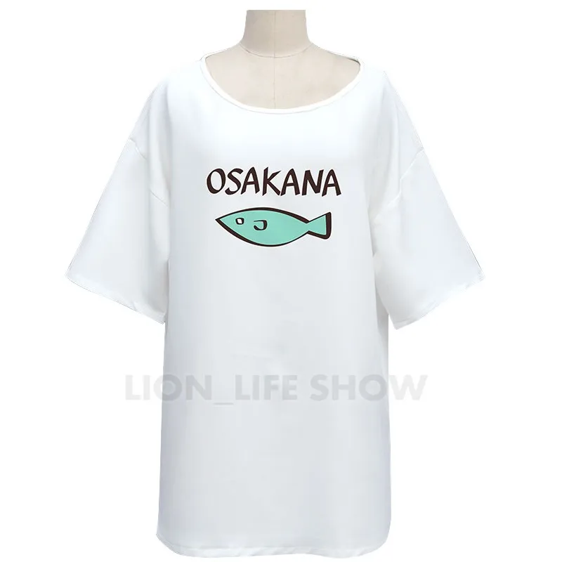 osakana cosplay costume 40hara Cat Kitty cosplay White short-sleeved cat ears animal ears 40hara cosplay