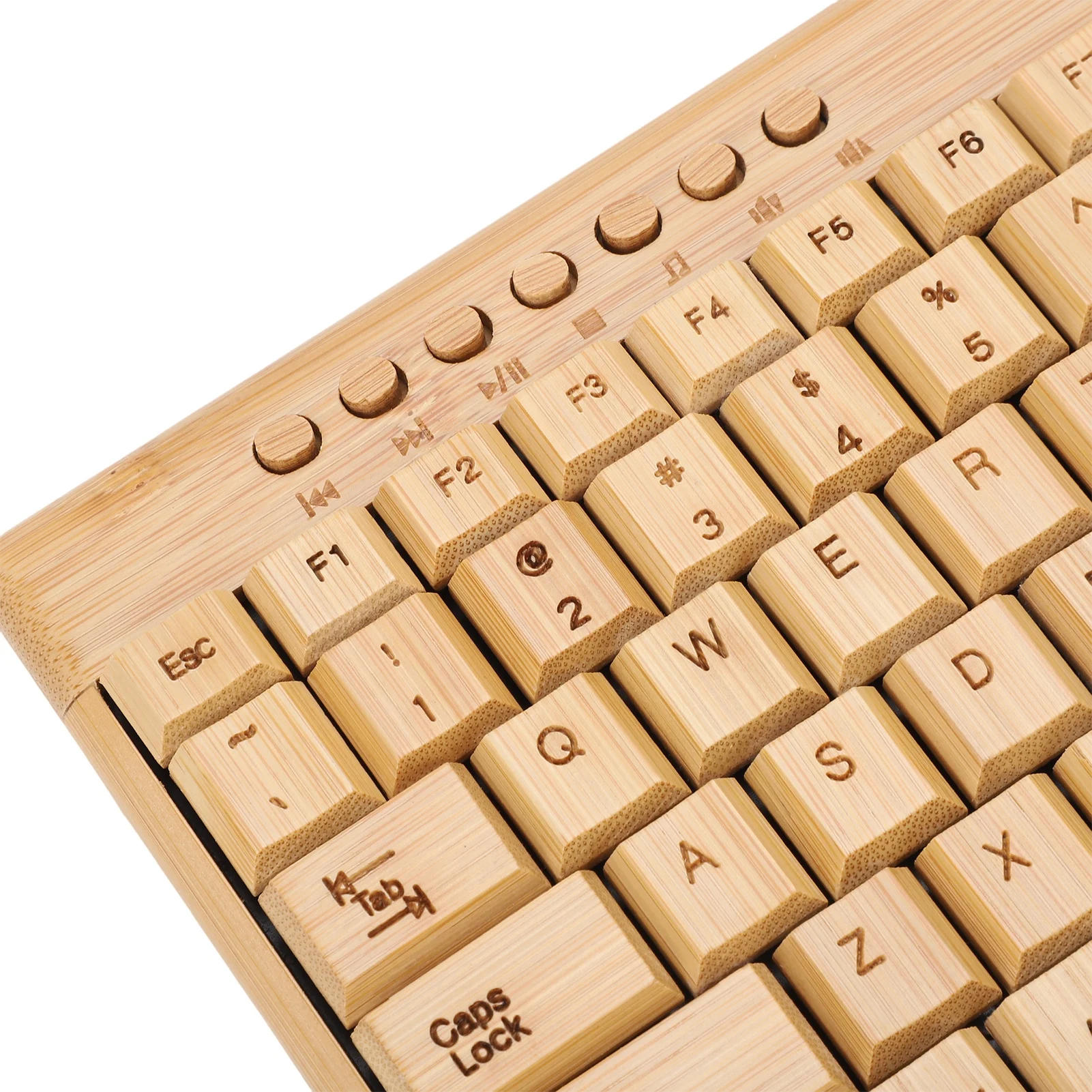 Bamboo Keyboard Mouse Combo 2.4G Wireless Keyboard Mouse Set Handcrafted Full Bamboo Keyboard and Mouse Combo with USB Receiver