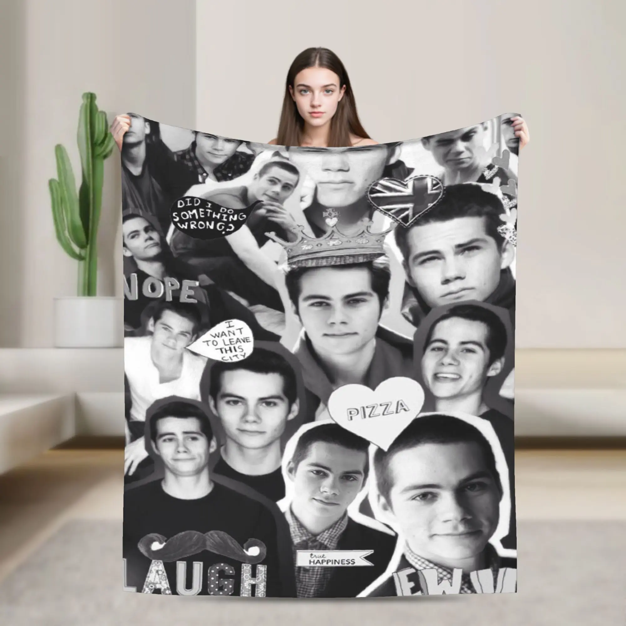 Dylan O'Brien Collage Vintage Plush Blanket Actor Custom Throw Blanket for Home 125*100cm Quilt