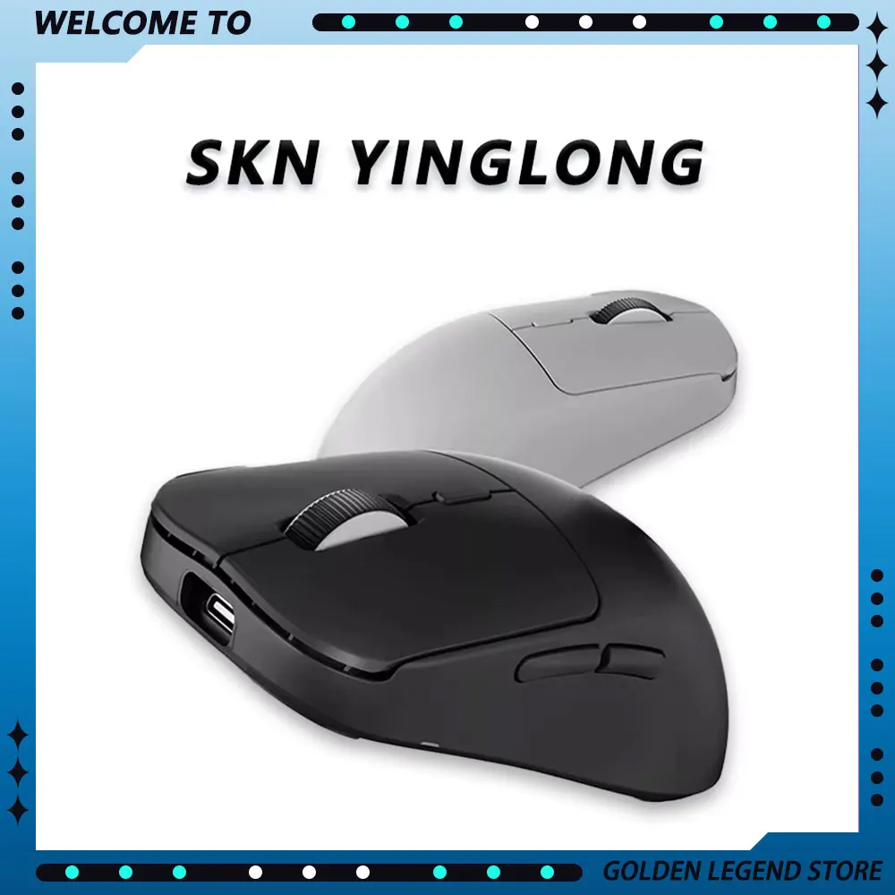 Skn Yinglong E-Sports Game Mouse Paw3950 Sensor  Wireless Bluetooth Wired Lightweight Tri Mode 8k Customized Gaming Accessories