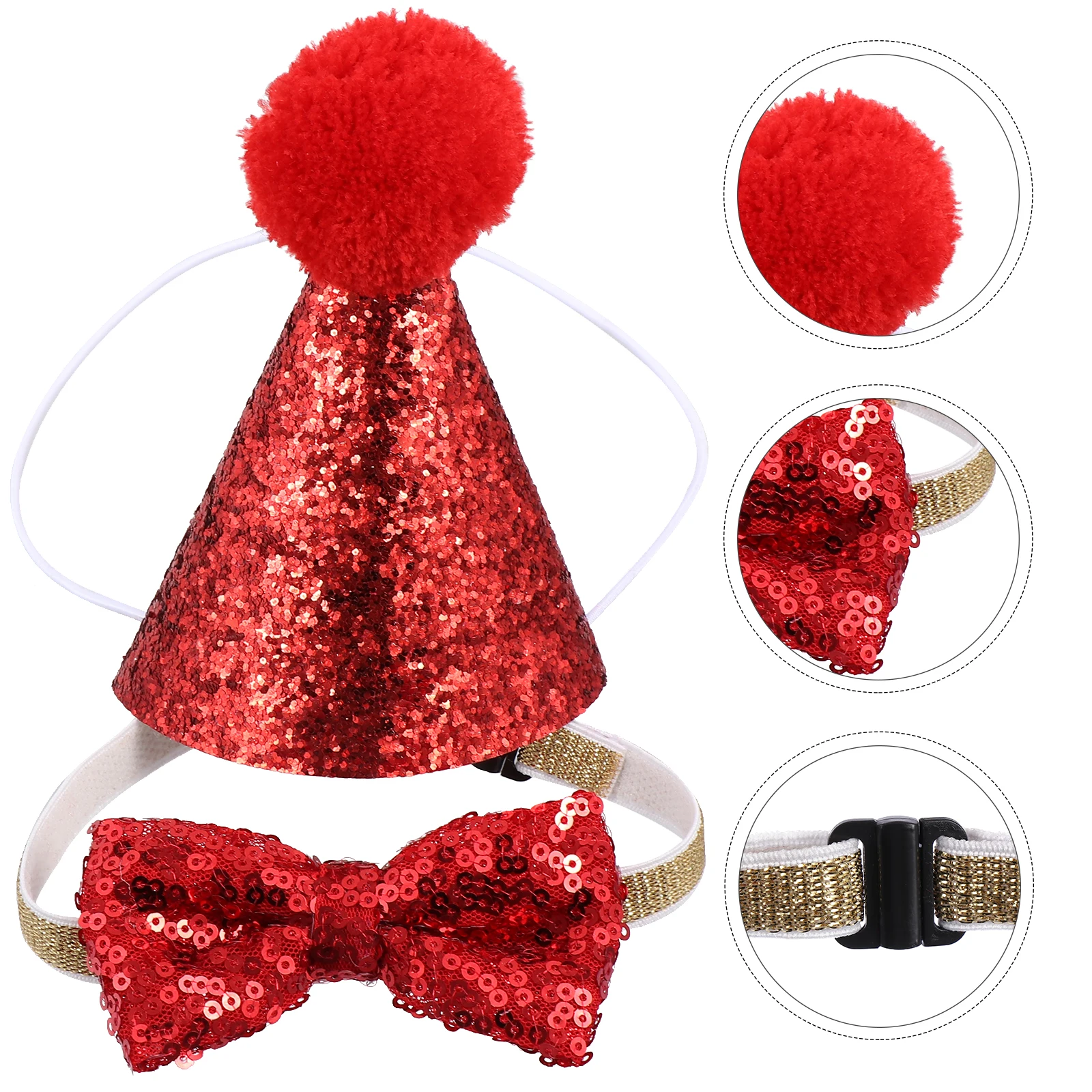 

Christmas Pet Costume Red Plastic Hat for Dogs Easy On Off Xmas Decor Puppy Fashionable Dog Clothes Holiday Supplies