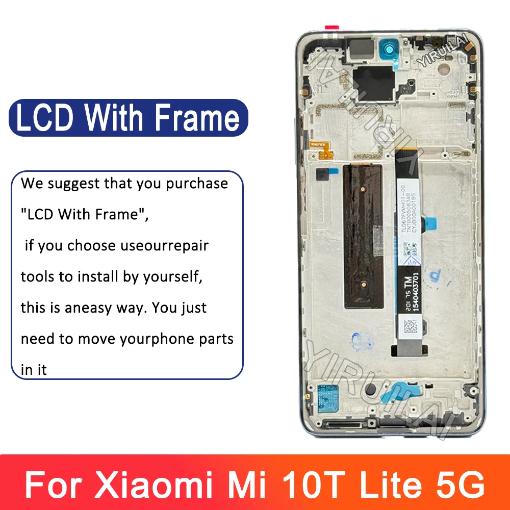 6.55‘’TFT For Xiaomi Mi 10T Lite 5G Display LCD Touch Screen Digitizer Assembly For Xiaomi M2007J17G LCD Replacement Parts