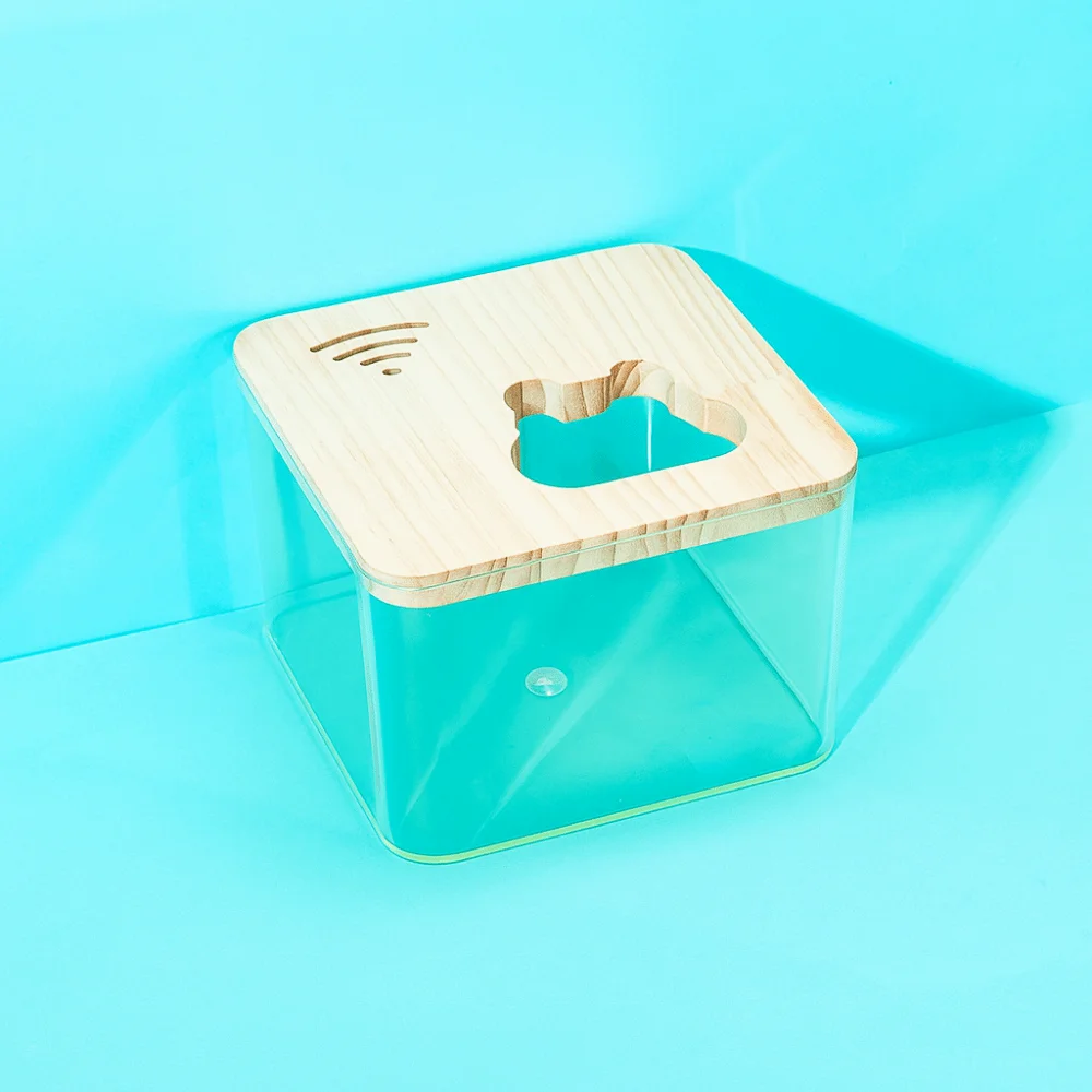 Bañera Transparente para Hámster, Antiderrames, con Forma de Estrella y Luna, Caja de Baño de Arena para Hámster con Tapa, Baño para Hámster Golden Bear