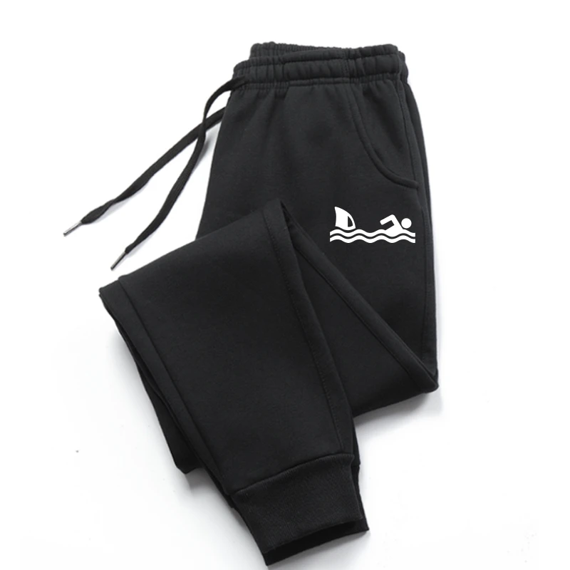 

Shark Chasing Swimmer sweatpants Normal Men trousers For Men Cotton men's pants Men trousers Casual Family