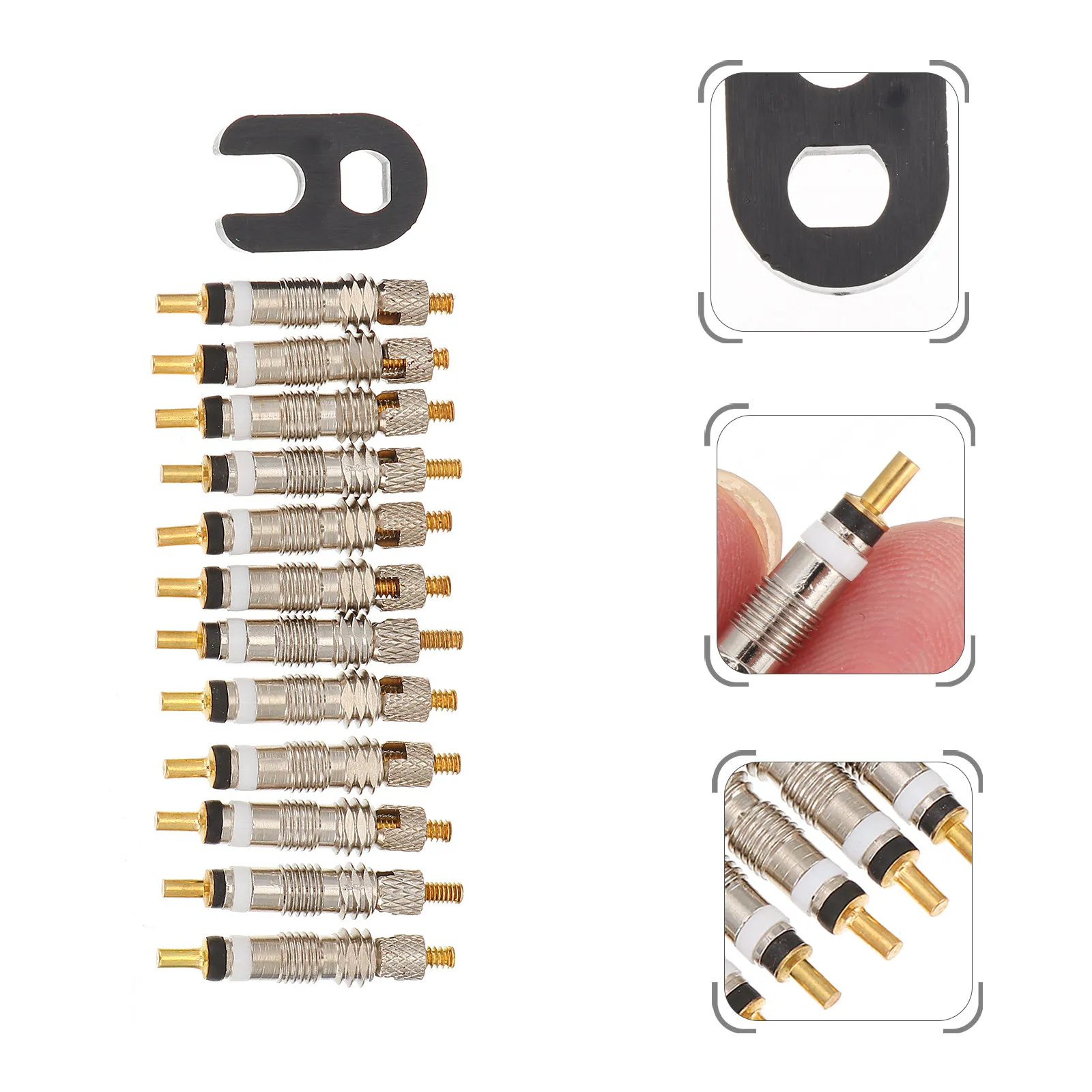 12Pcs French Valves Core Copper Bike Tubeless Valve Stem Repair Tool Replacement Core Cycling Tyre Accessories Bike