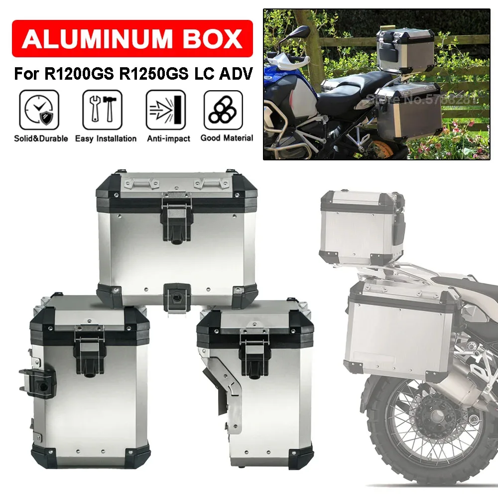 

Aluminum Box Top Case Panniers For BMW R1200GS R1250GS Adventure GS R1200 R1250 2013-2024 Motorcycle Trunk Luggage Box Saddlebag