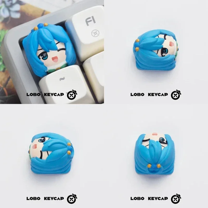 Śliczne nasadki na klawisze z żywicy ‌ A Certain Magical Index Aqua Darkness Role Play Pc Mechanical Keyboard Akcesoria Point Keycap Game Gifts