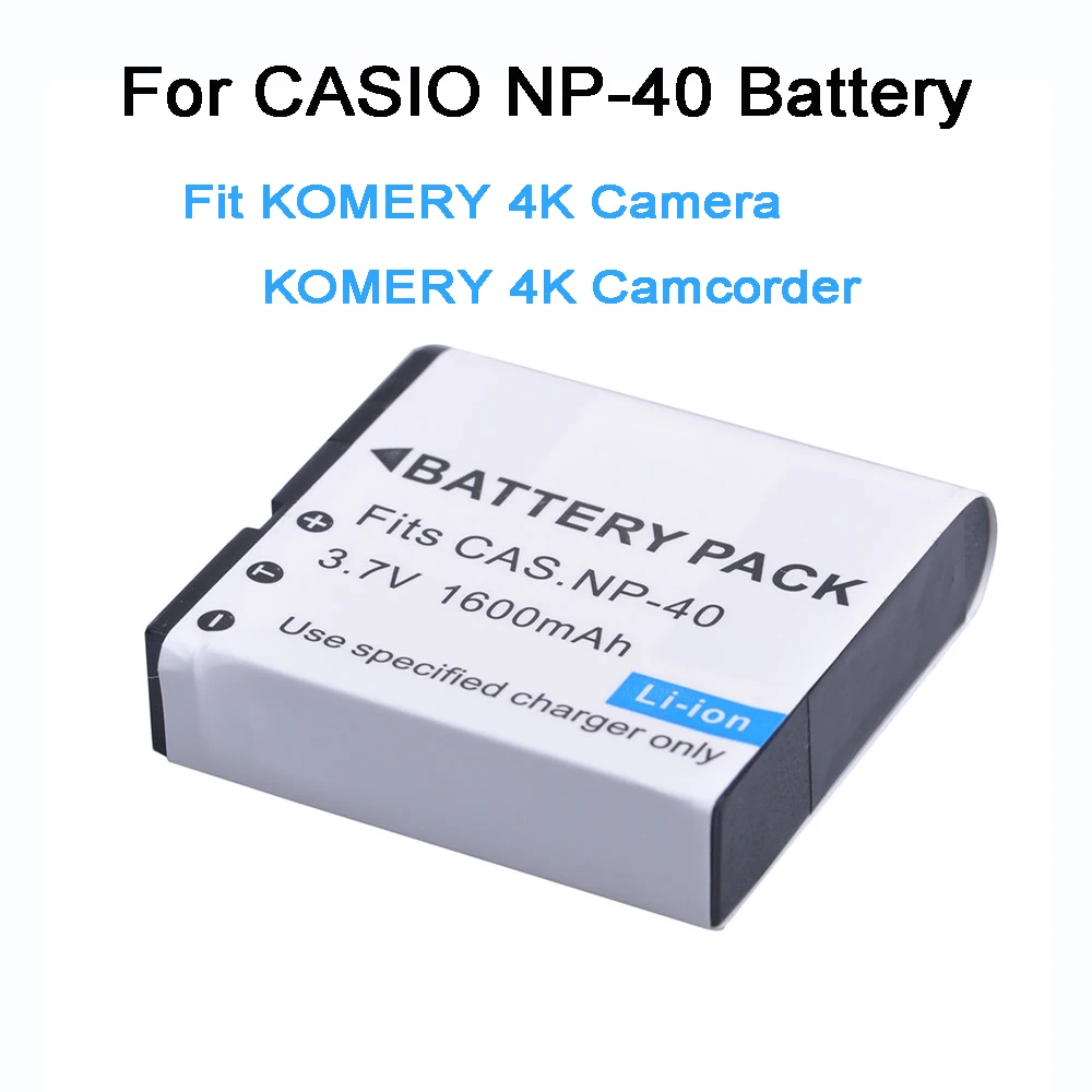 1600mAh NP-40 NP40 بطارية ل كاسيو EX-Z30 Z40 Z50 Z55 Z57 Z400 Z750 Z850 FC100 KOMERY 4K كاميرا كاميرا ، شاحن ل NP 40