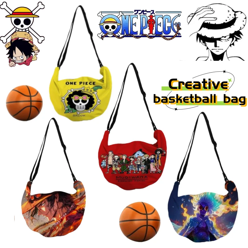 

New One Piece Monkey·D·Luffy Usopp Sogeking high-looking portable crossbody basketball bag youth fitness sports shoulder bag