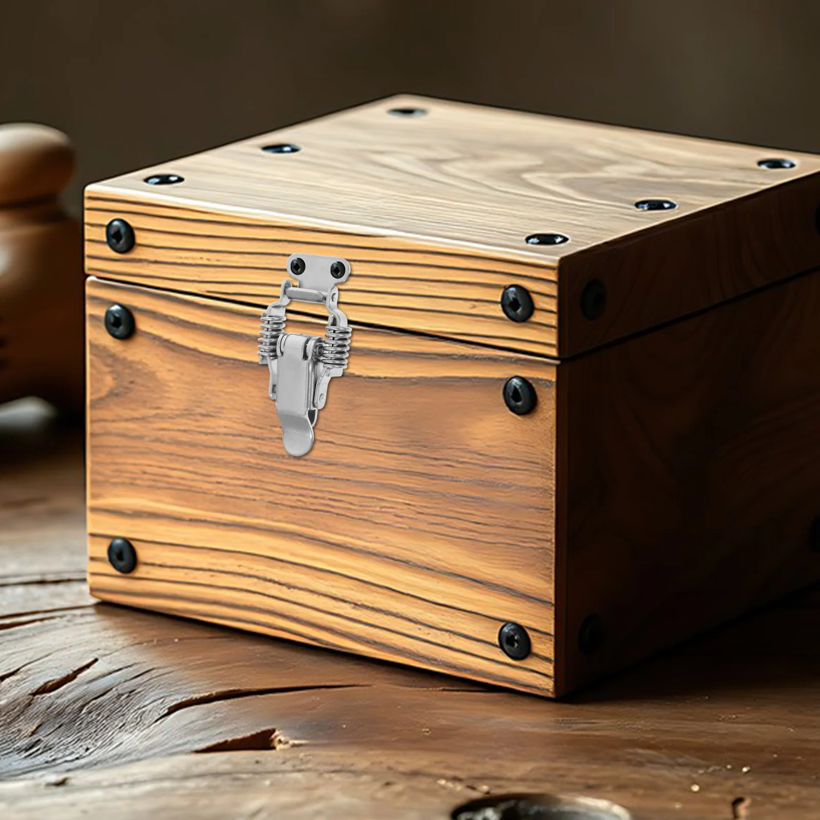 

Spring Hasp Latch Stainless Steel Toolbox Toggle Lock Dual Spring Design For Cabinet Wooden Case Box Compression Catch