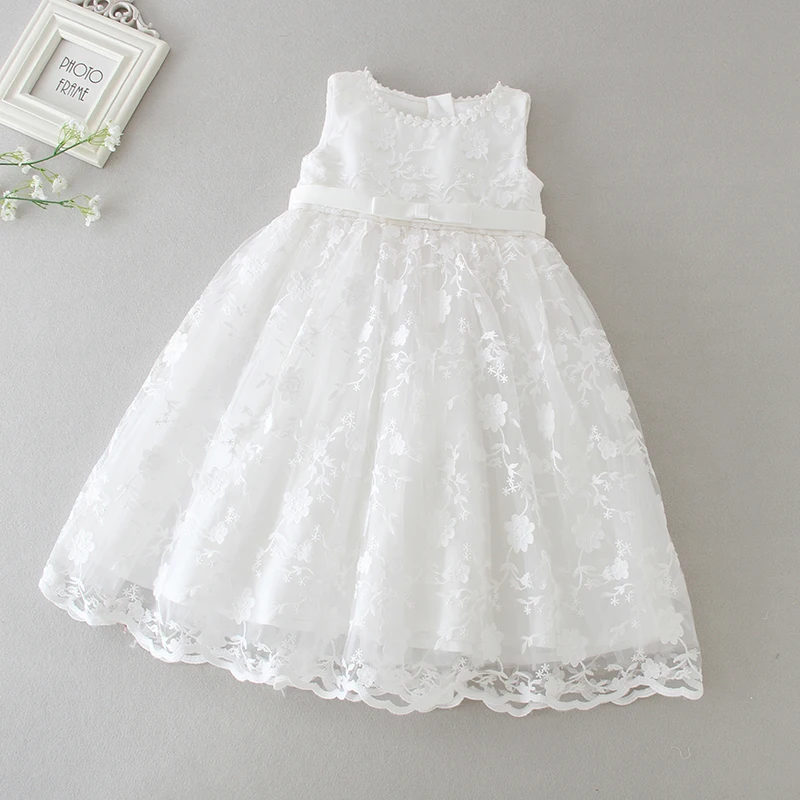 Baby Girl Lace Dress Christening Baptism Gowns Outfit with Bonnet Formal Party Special Occasion Dresses for Toddler