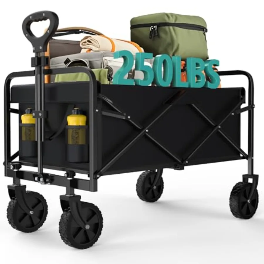 

Heavy Duty Wagon Cart with Wheels FoldableLarge Collapsible Wagons Carts with AllTerrain Wheels Smooth Maneuverability Suitable