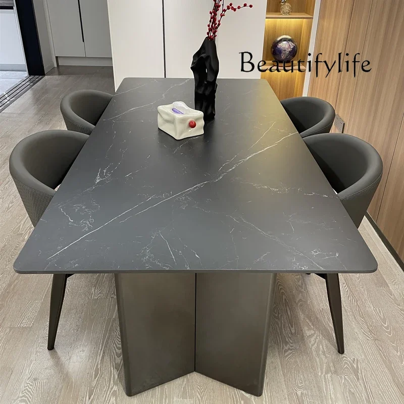 

Обеденный стол N44: Эстетичный, качественный, черный, раздвижной, для гостиной, европейский, необычный, современный.