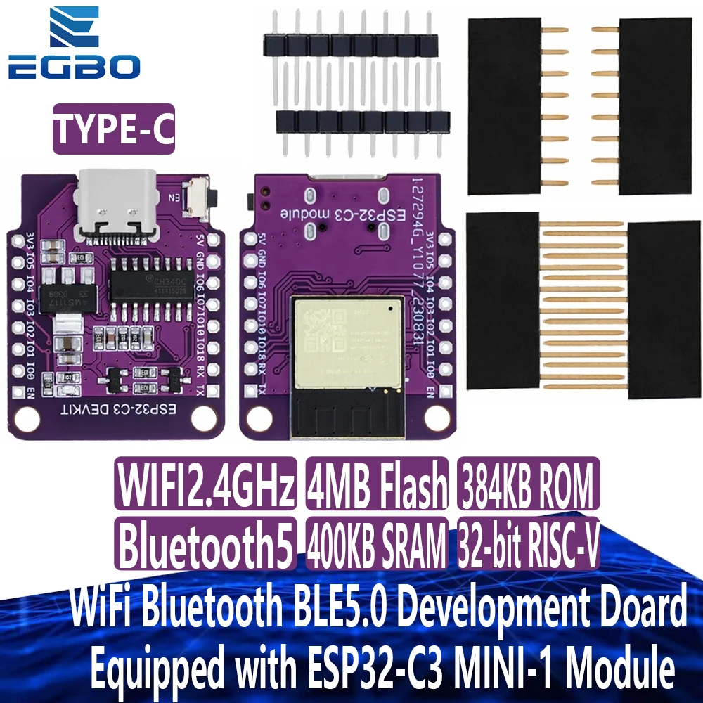 MINI ESP32-C3 WiFi Bluetooth BLE5.0 Development Doard Equipped with ESP32-C3 MINI-1 Module